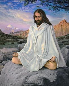 Jesus meditating